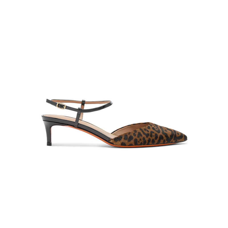 Women's animal-print cavallino mid-heel slingback 1