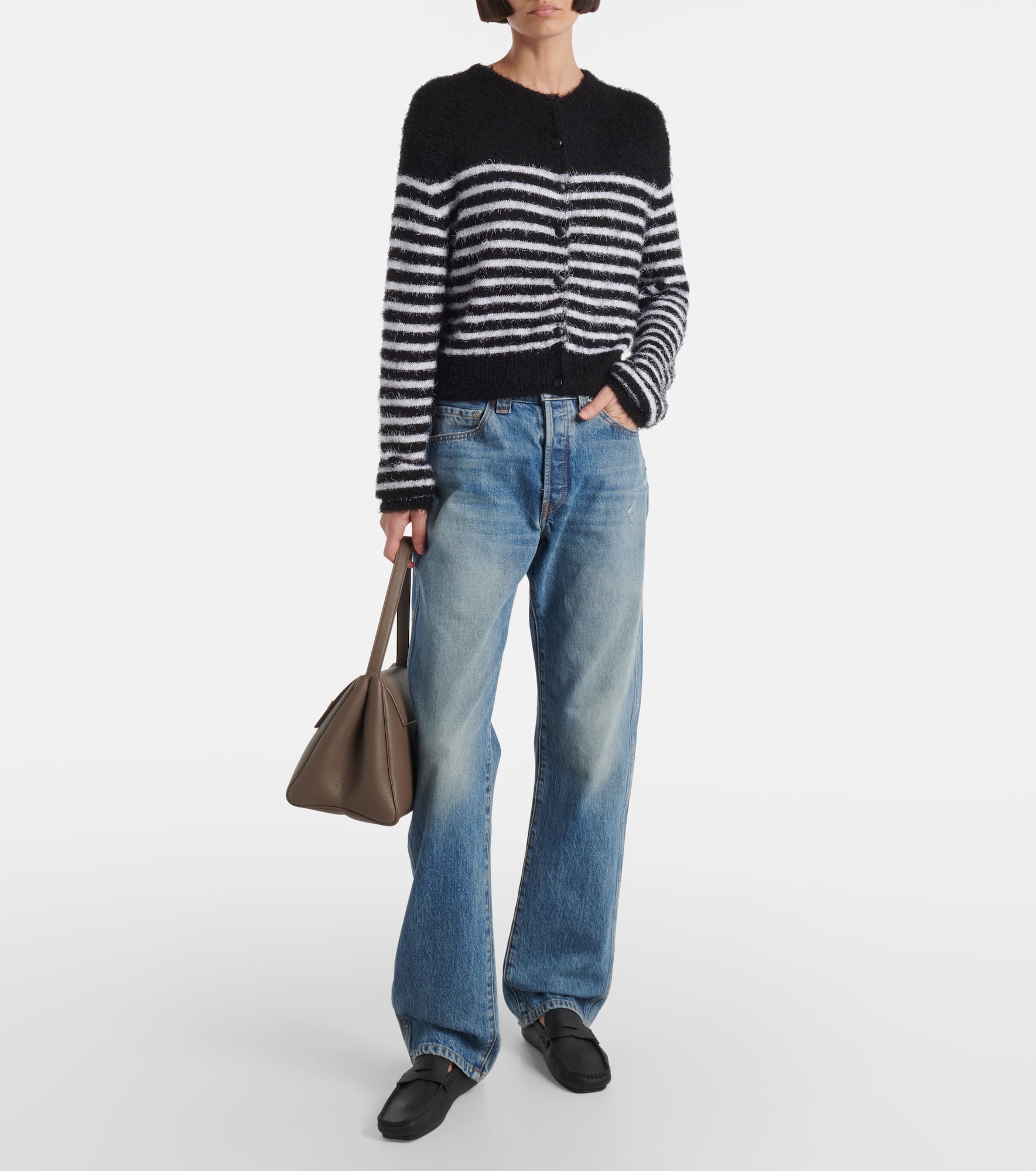 Jules striped silk and cashmere cardigan - 2