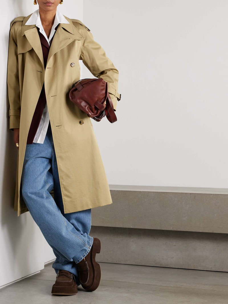 Burberry Castleford double-breasted cotton-gabardine trench coat Beige outlook