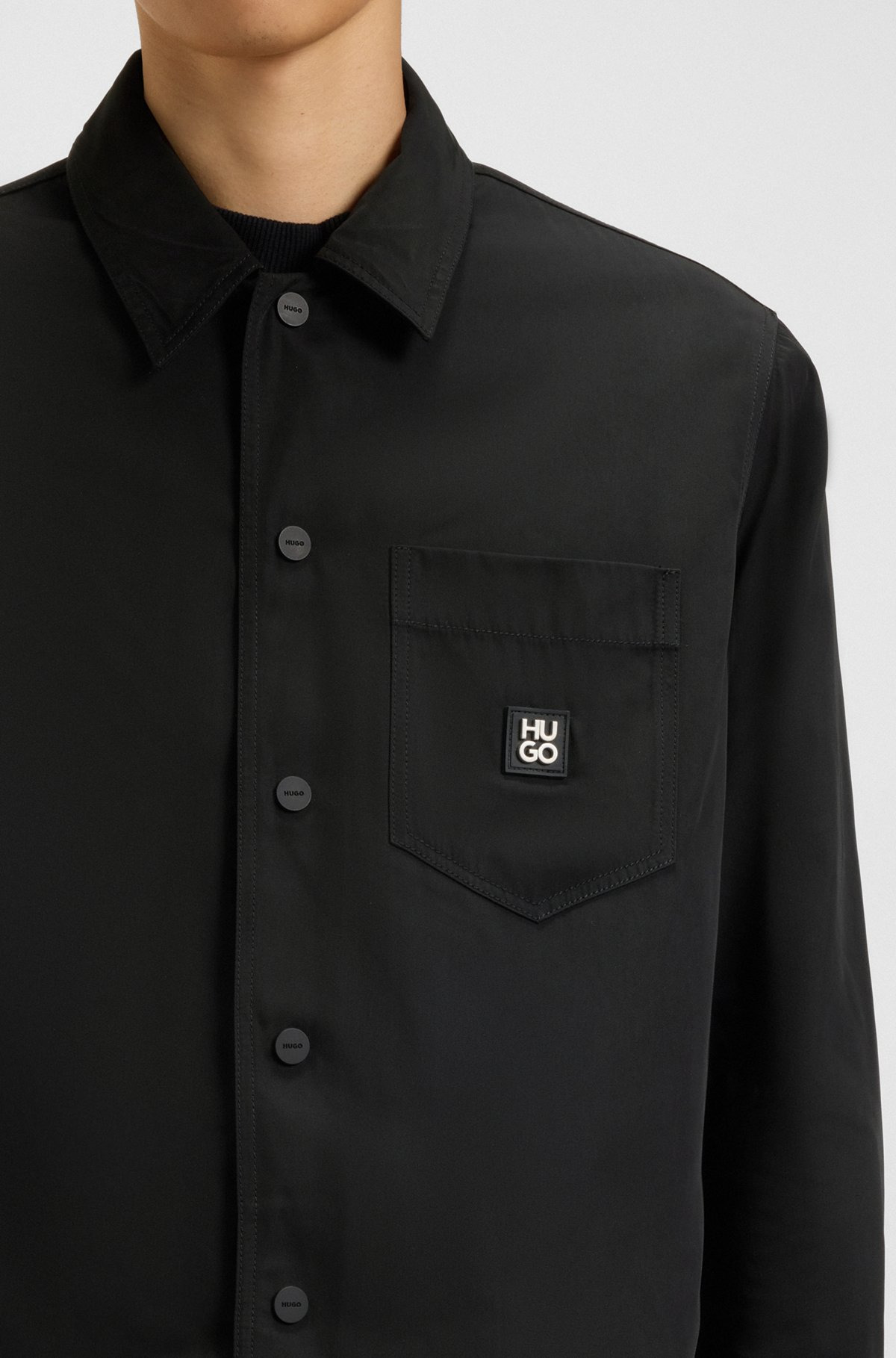 OVERSIZE-FIT SHIRT WITH STACKED-LOGO BADGE - 6
