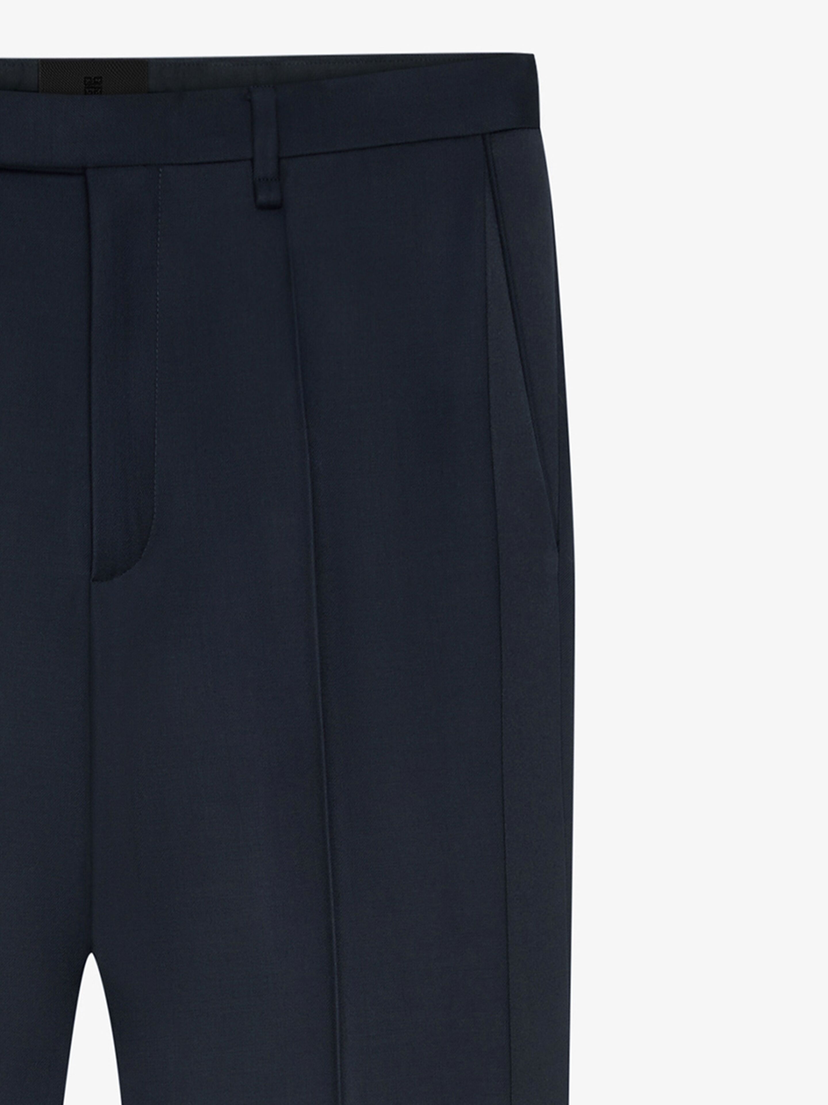 FLARE TAILORED PANTS IN WOOL WITH SATIN BANDS - 5
