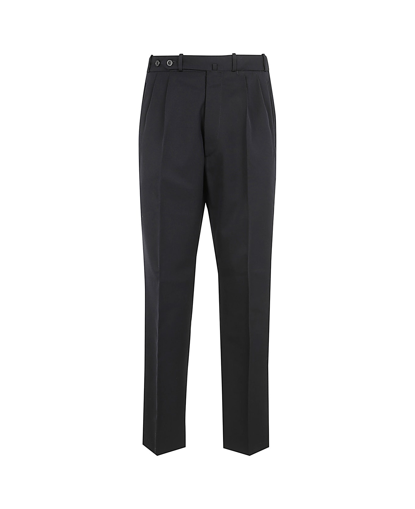Navy Virgin Wool Trousers - 1