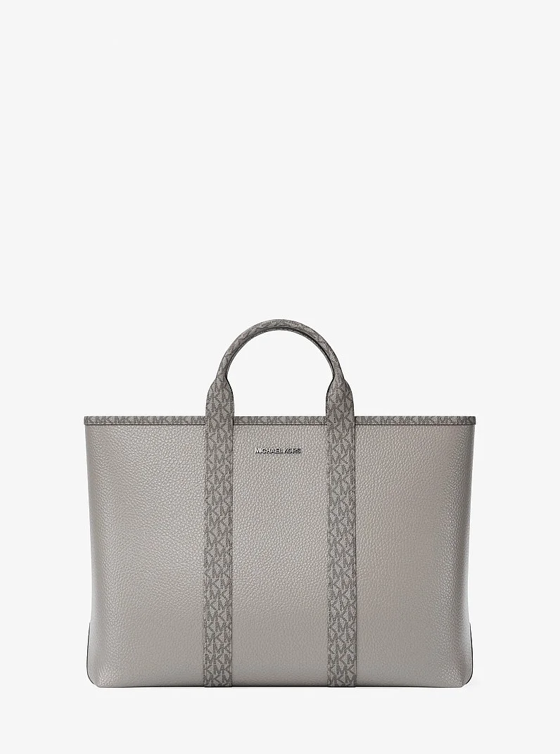 Cooper Medium Pebbled Leather and Signature Logo Tote Bag - 1
