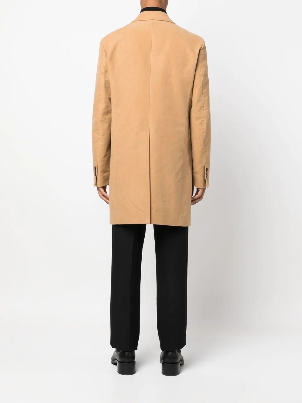 single-breasted cotton coat - 4