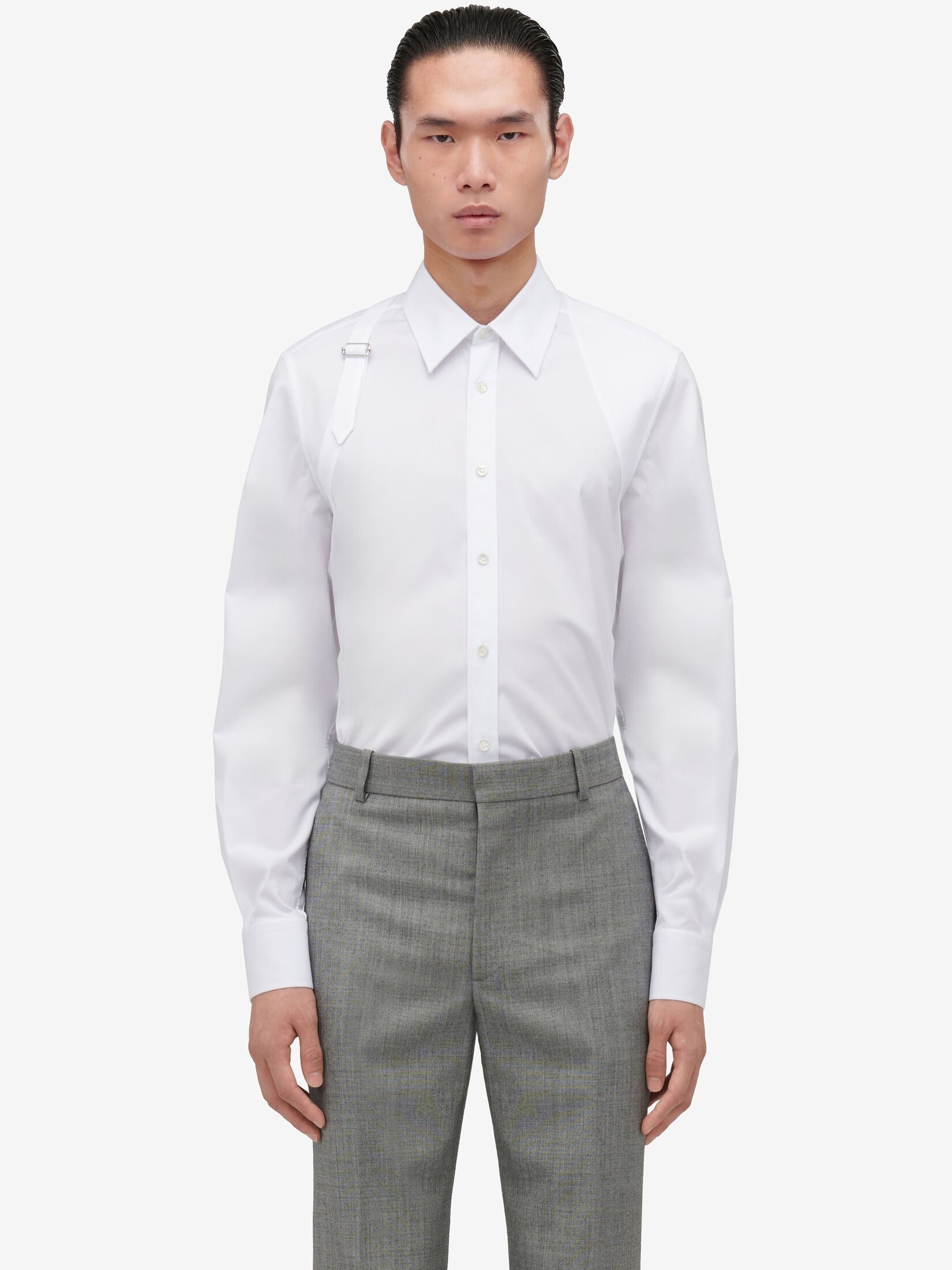 Men's Tailored Cigarette Trousers in Shark Grey - 5