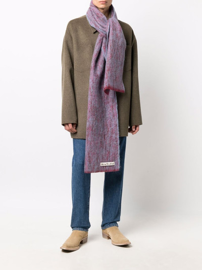 Acne Studios logo patch knitted scarf outlook