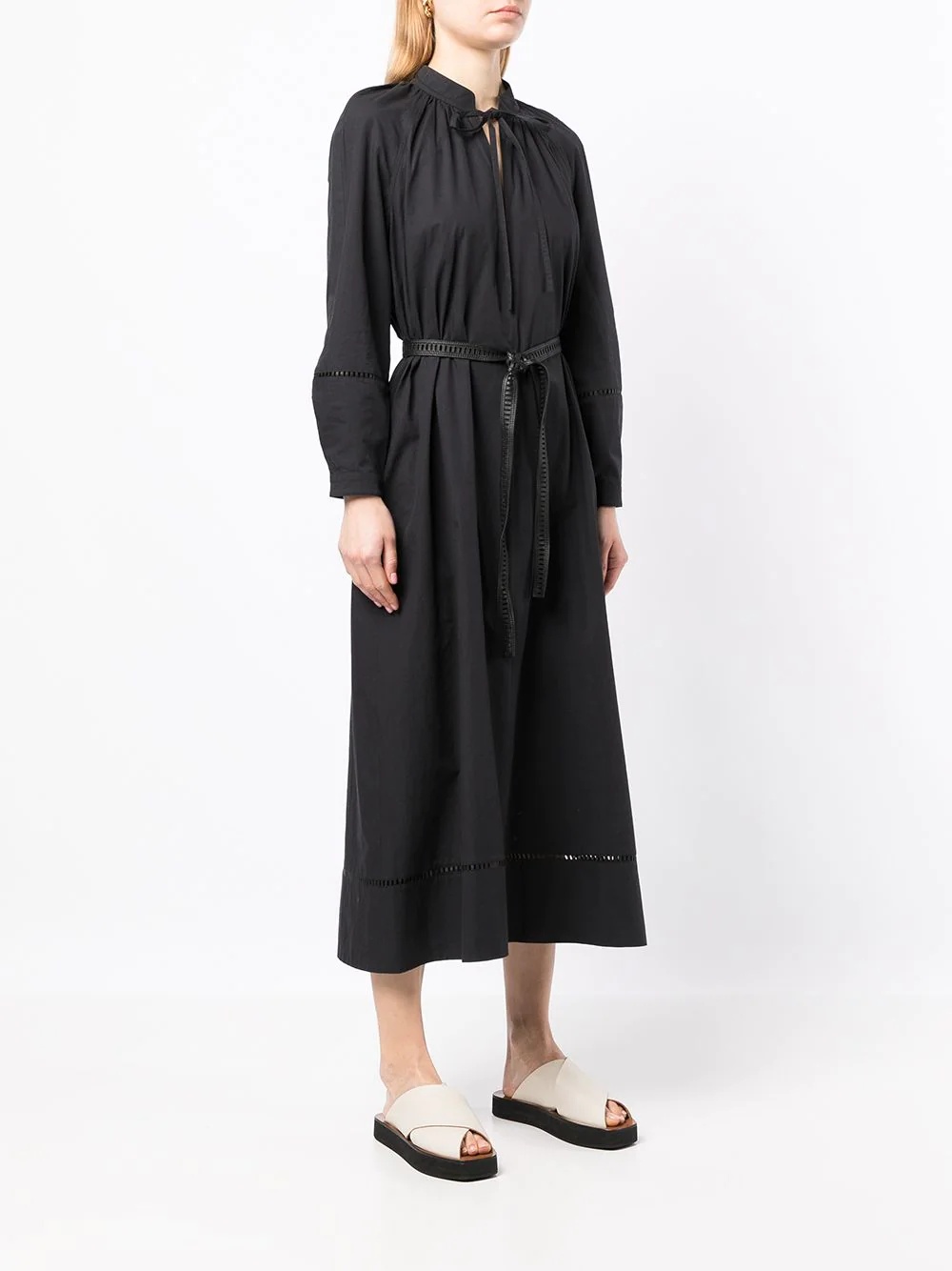 belted midi shirt dress - 3