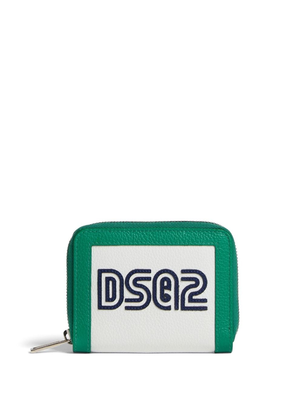 logo-embroidered leather wallet - 1