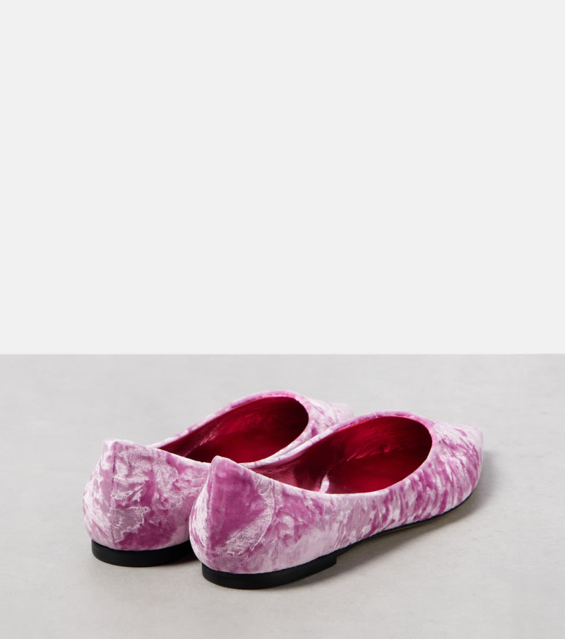 JIMMY CHOO Love velvet ballet flats outlook