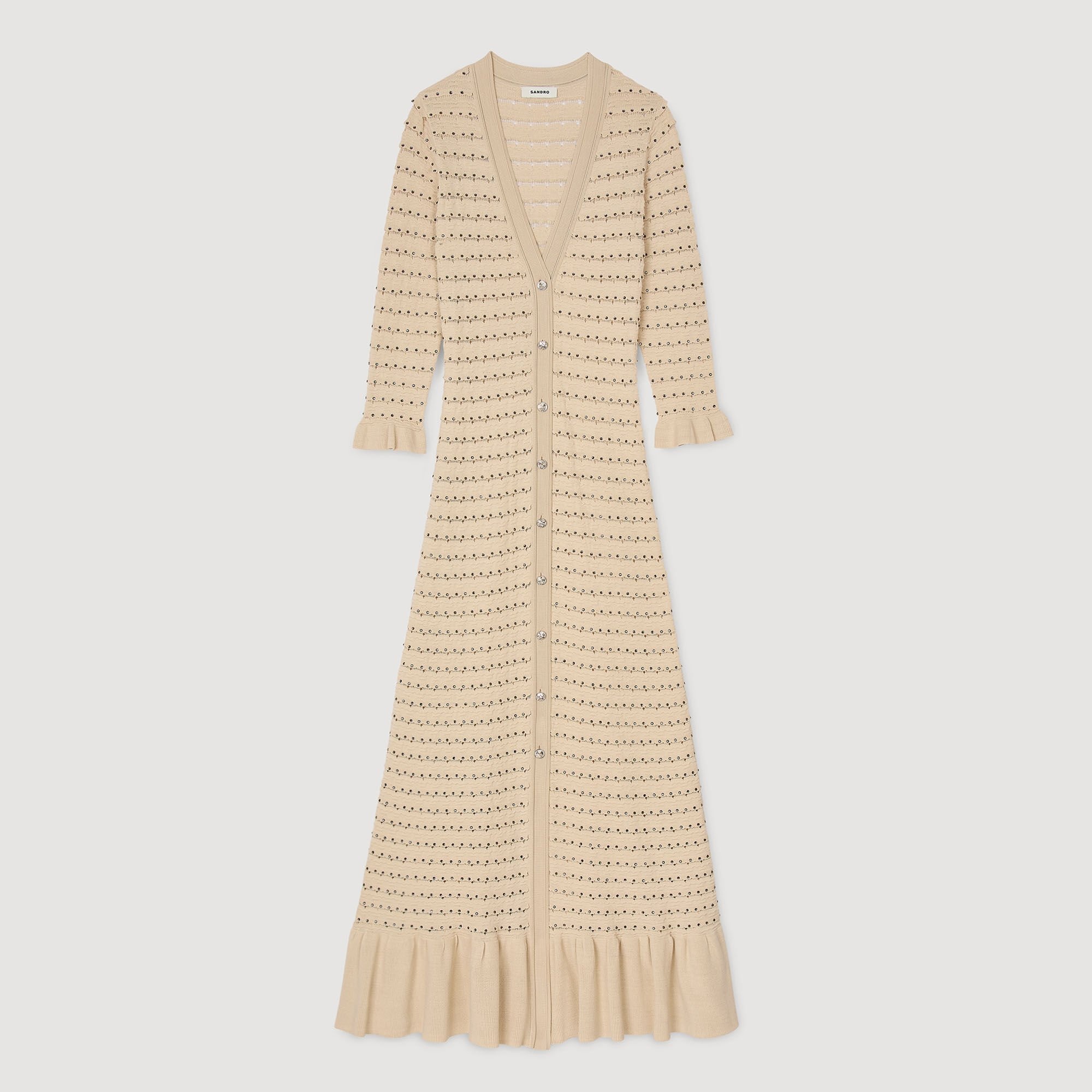 RHINESTONE KNIT MAXI DRESS - 6