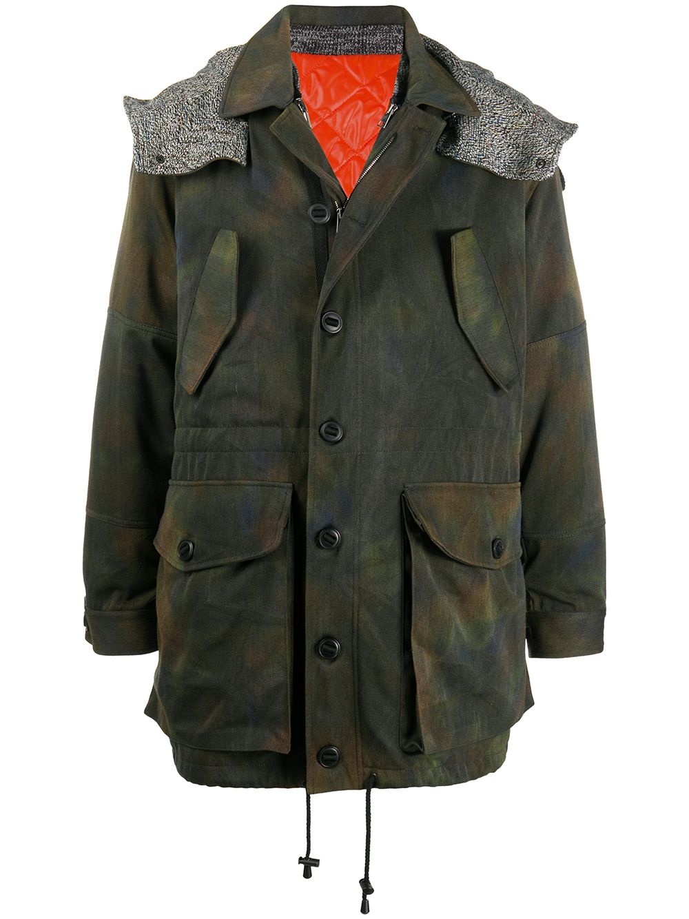 camouflage hooded parka - 1