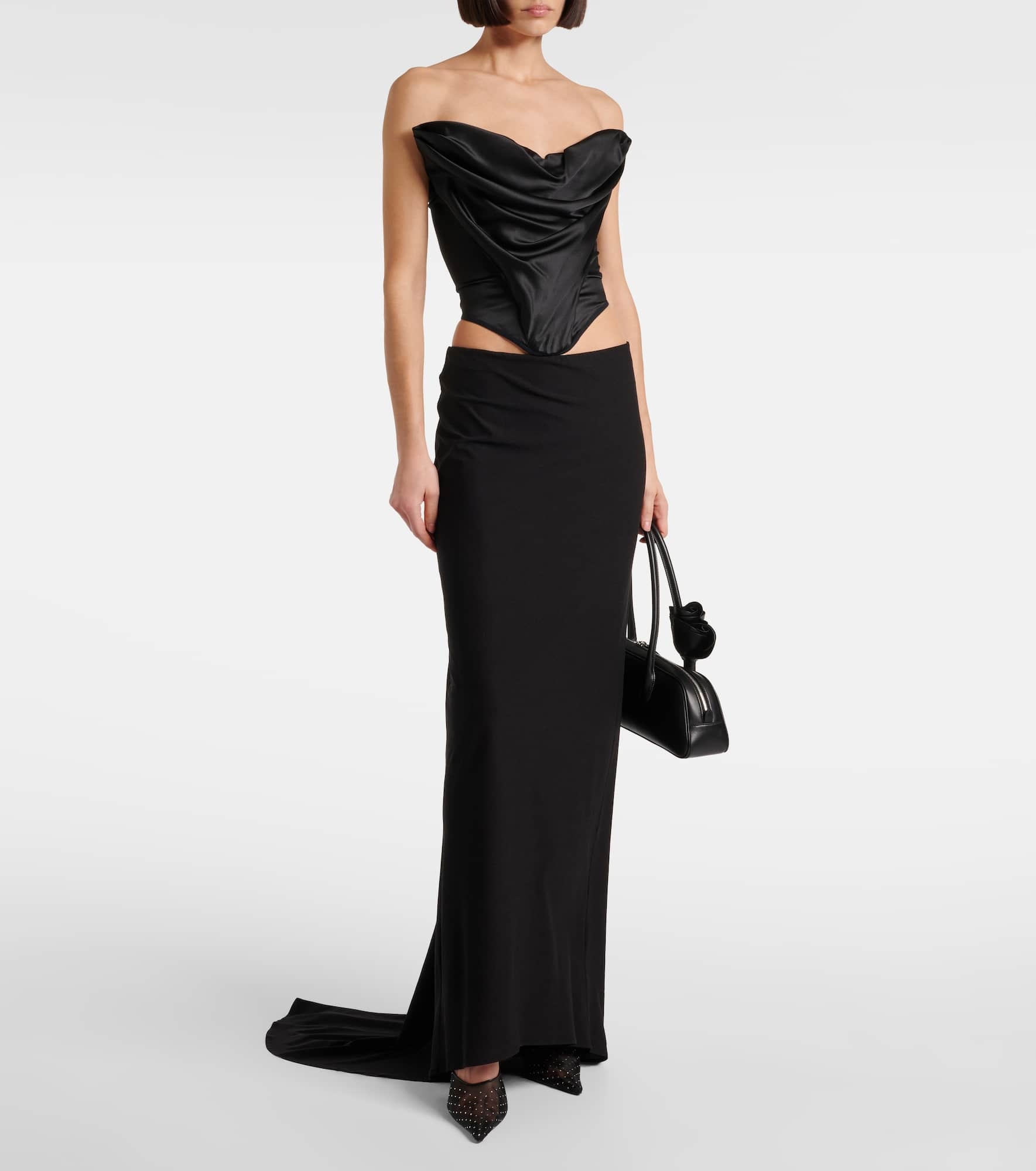 RE25 silk-blend midi skirt - 2