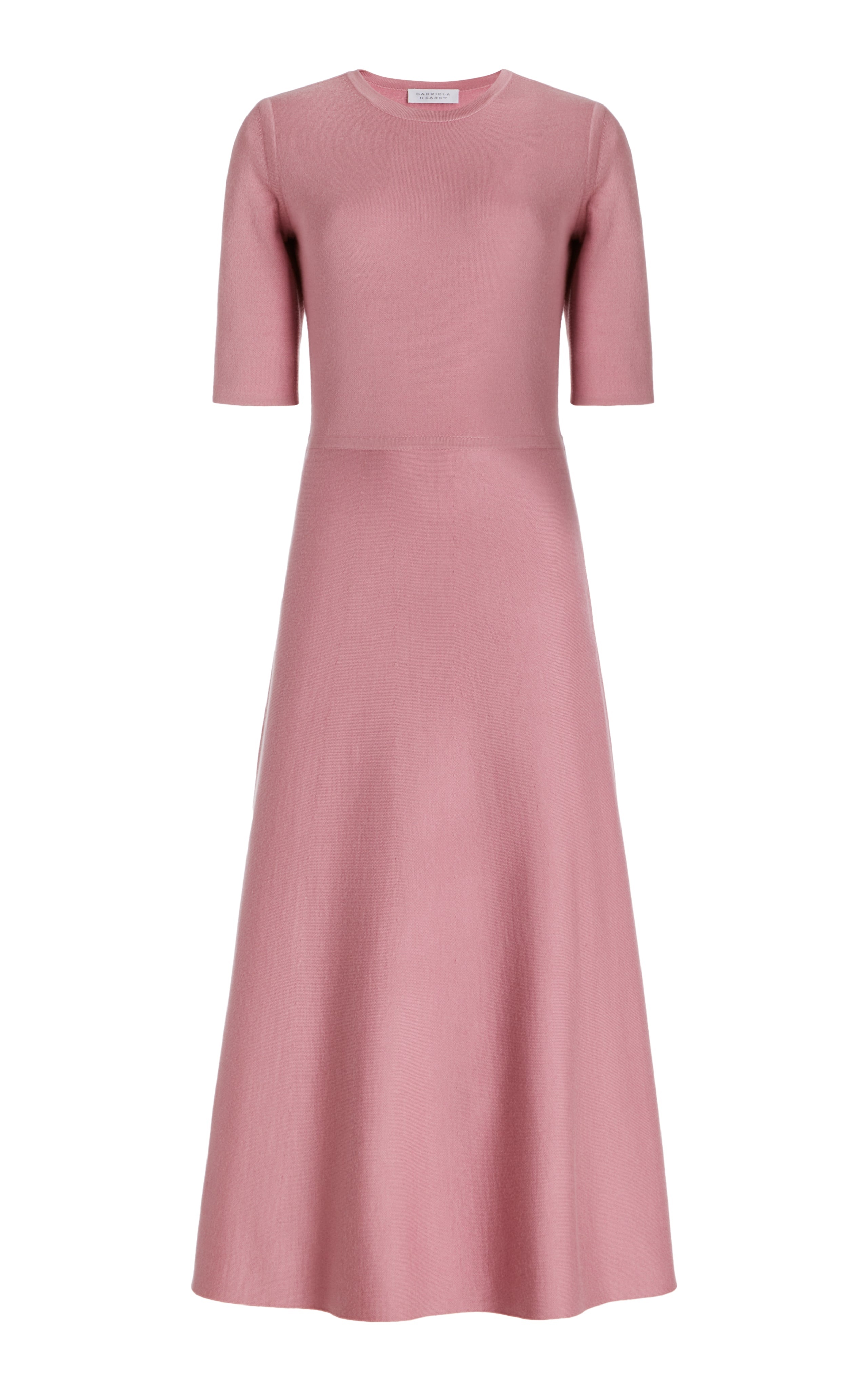 Seymore Knit Dress in Rose Cashmere Wool with Silk - 1