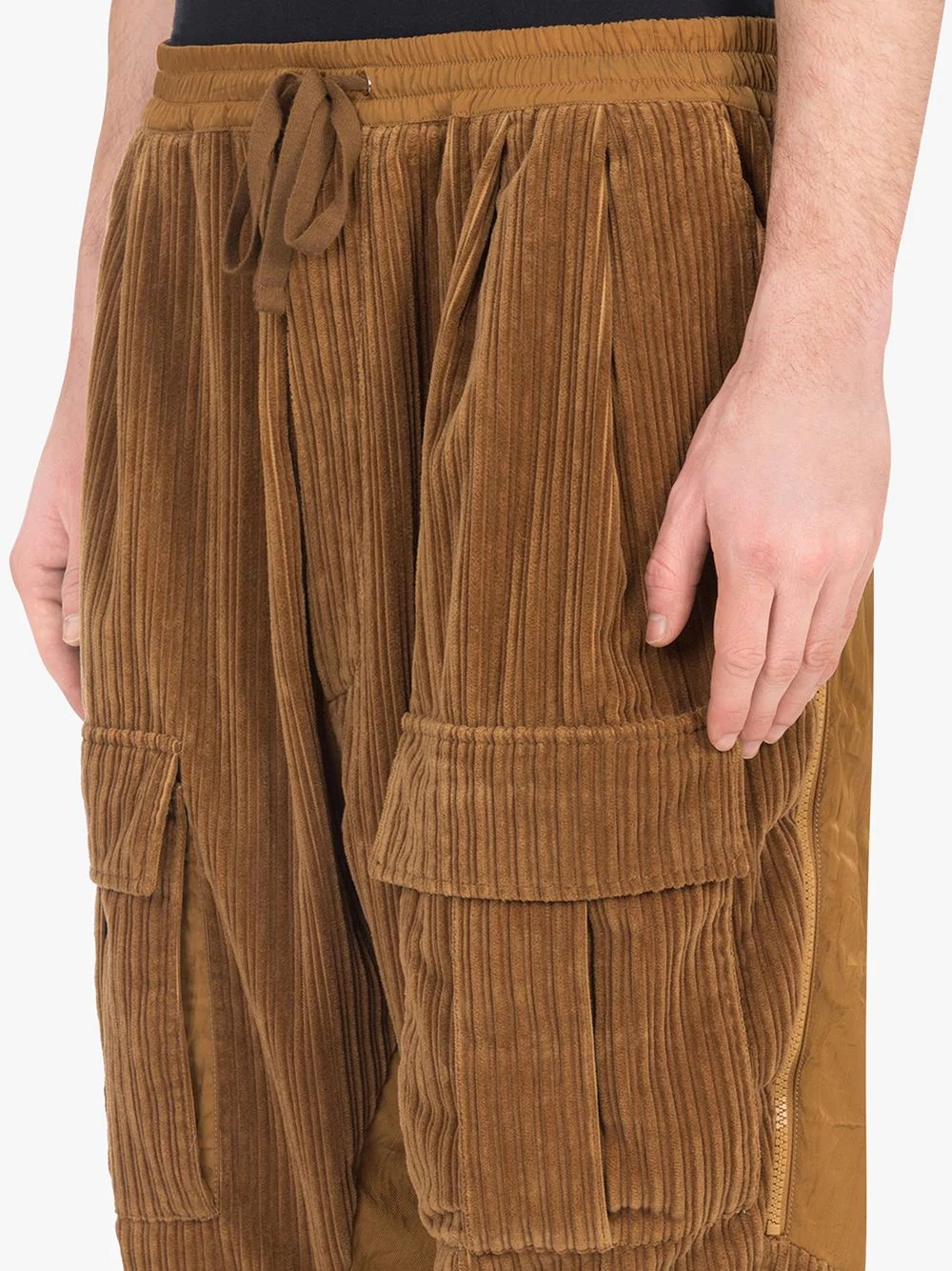 corduroy drop-crotch trousers - 5