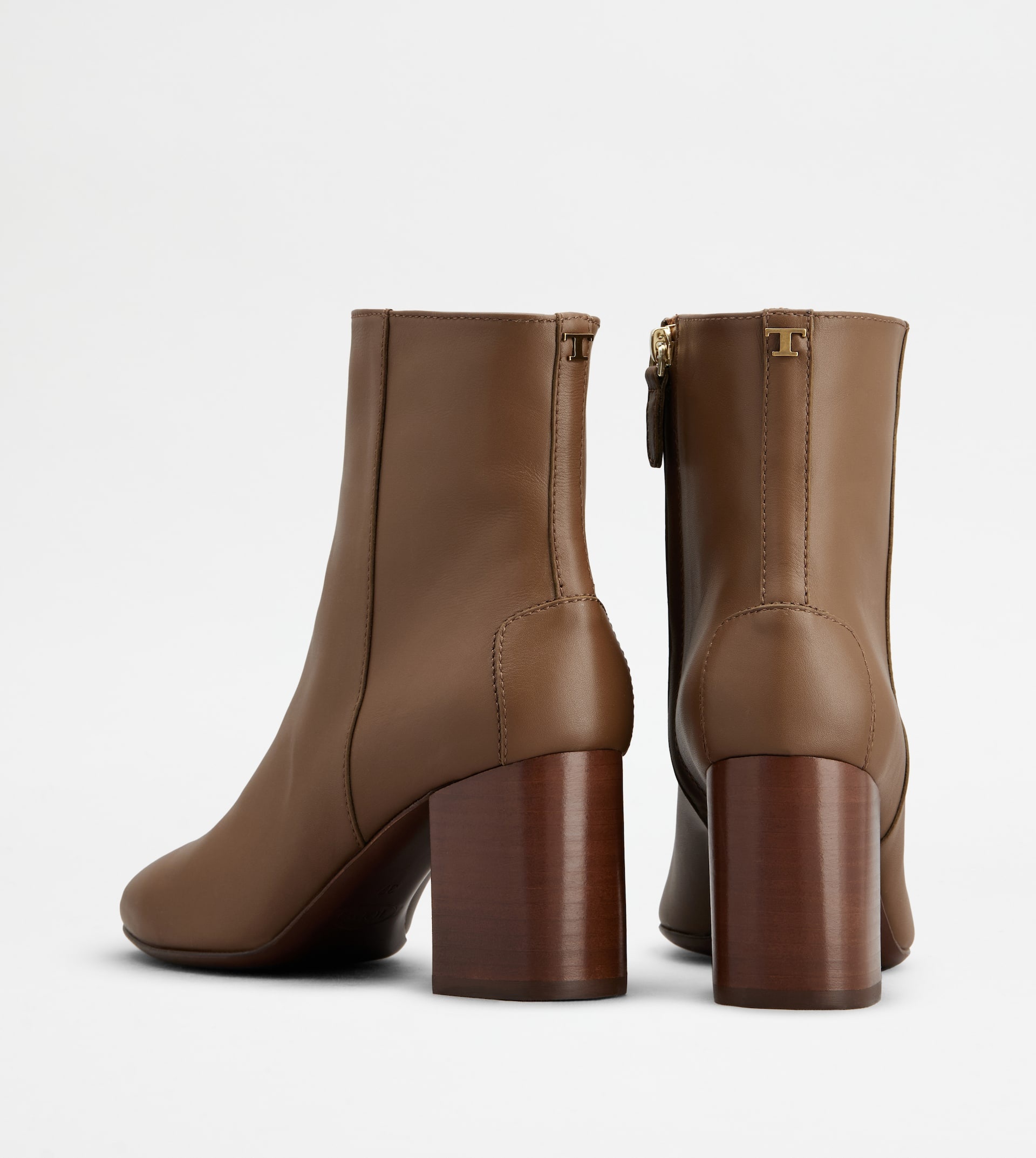 ANKLE BOOTS IN LEATHER - BROWN - 2