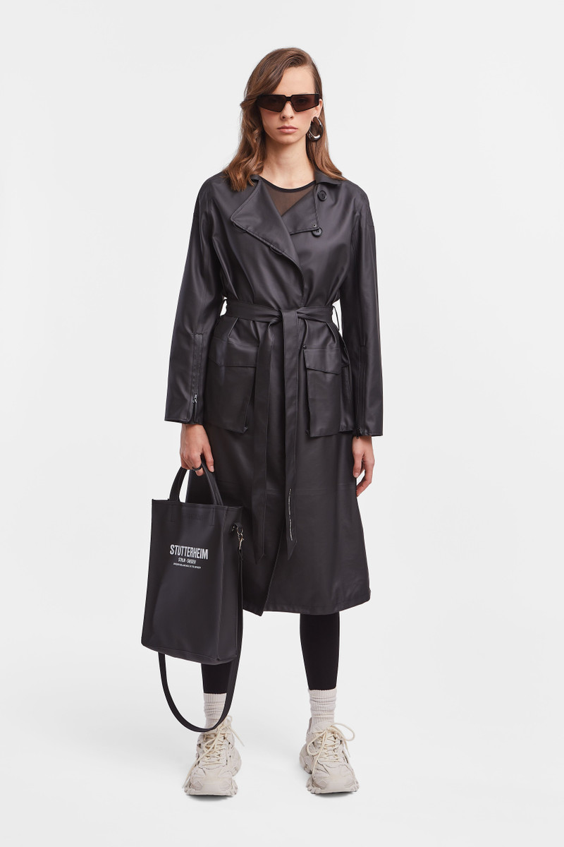 Stutterheim Kista Lightweight Trench Coat Black outlook