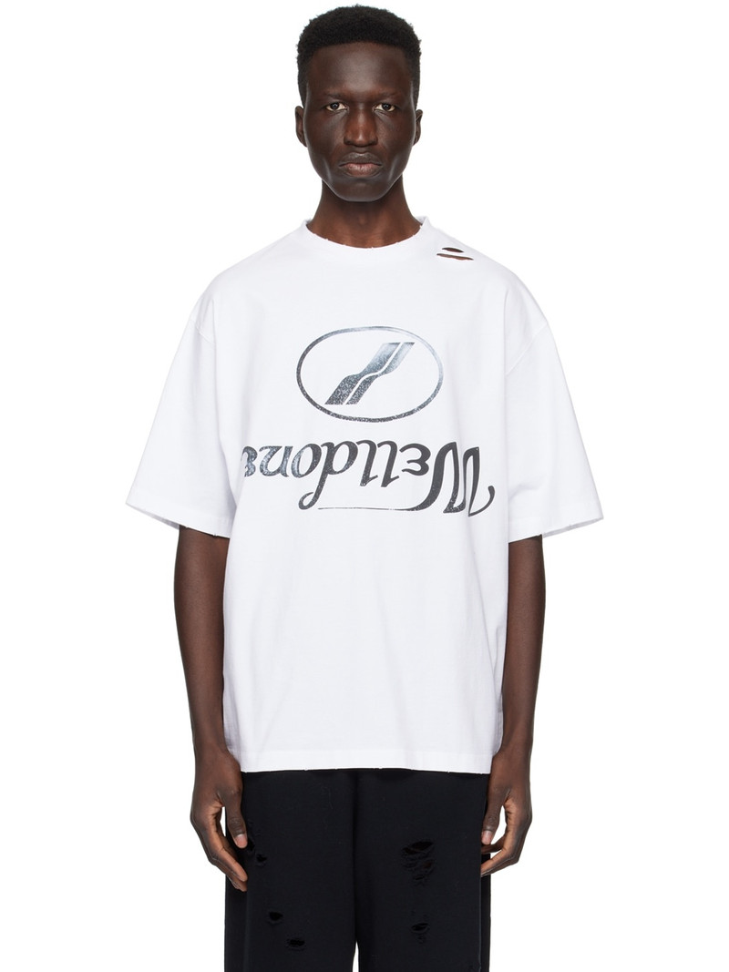 White Distressed T-Shirt - 1