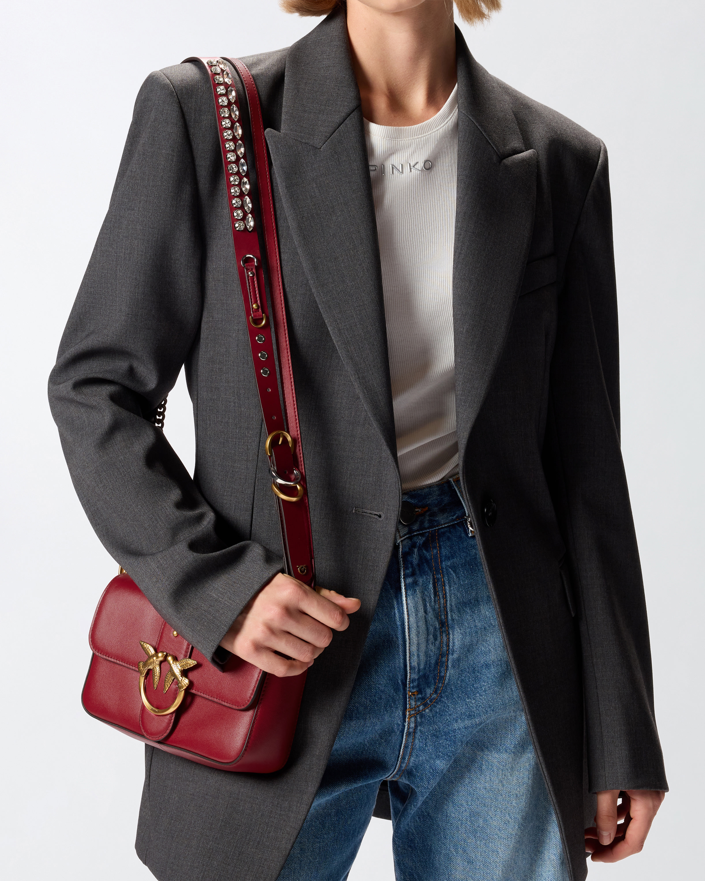 MINI LOVE BAG SLOUCHY SHOULDER BAG IN LEATHER WITH TWO STRAPS - 5