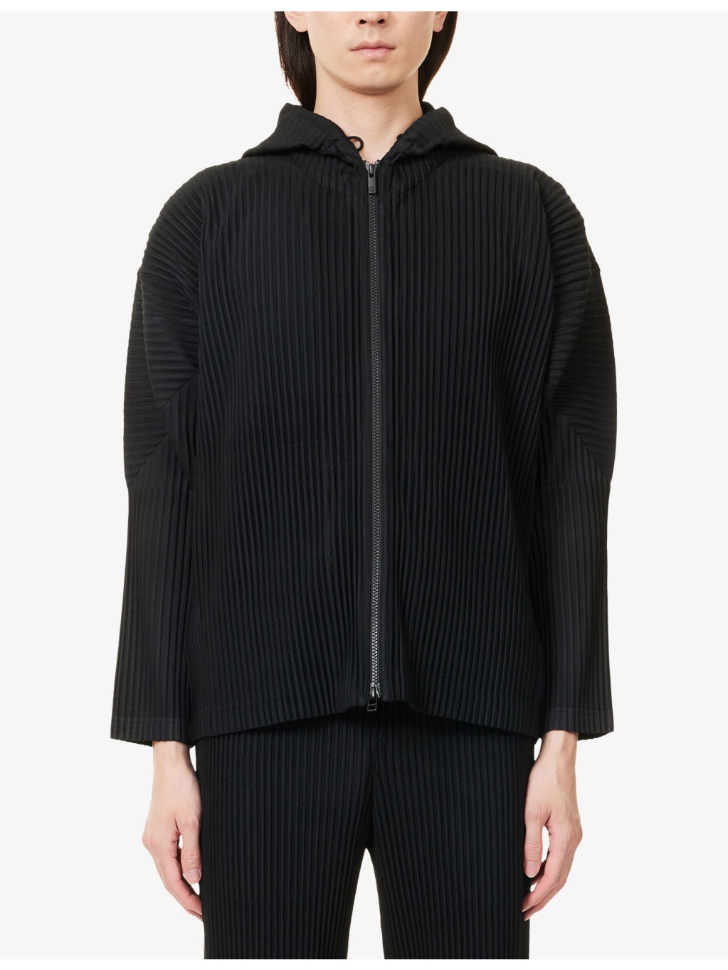 June Zip-Up Pleated Knitted Hoody - 3
