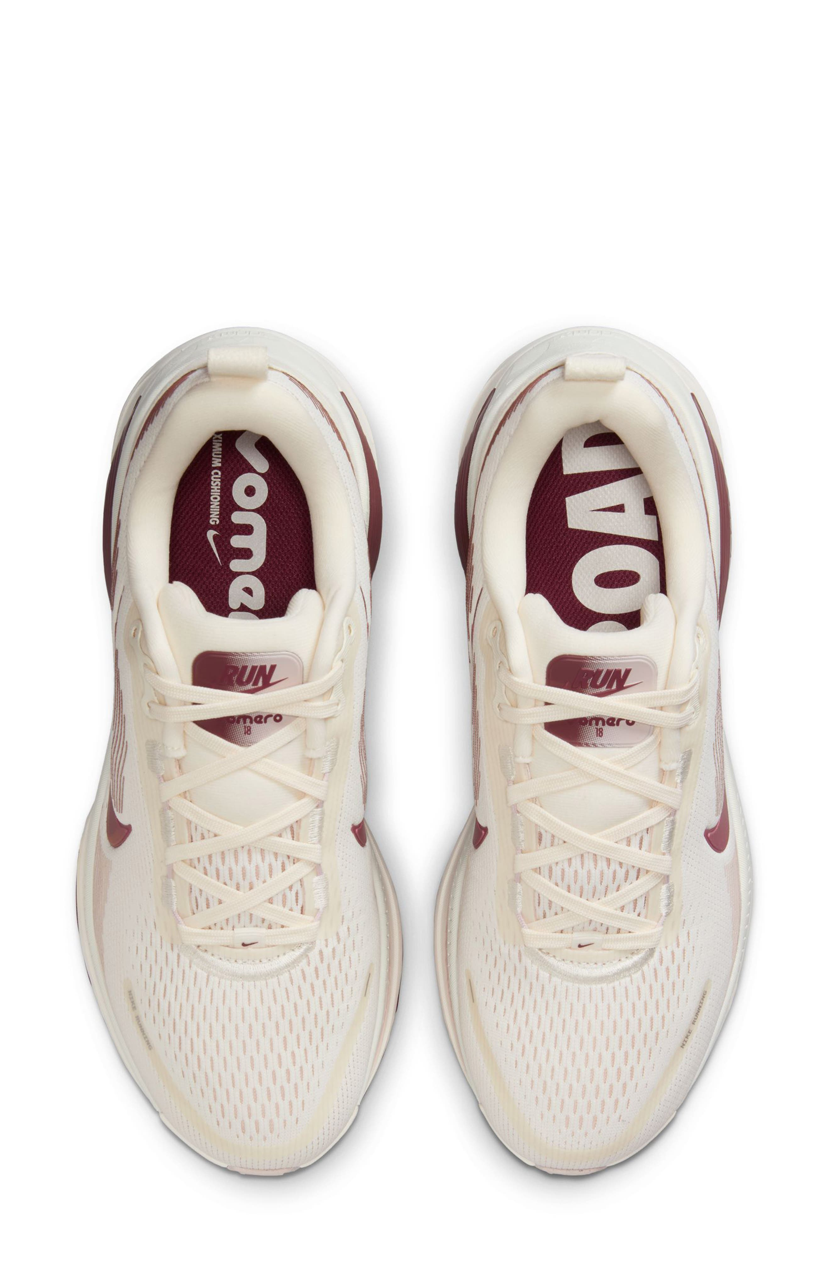 Nike Vomero 18 Running Shoe in Pale Ivory/Dark Red at Nordstrom - 3