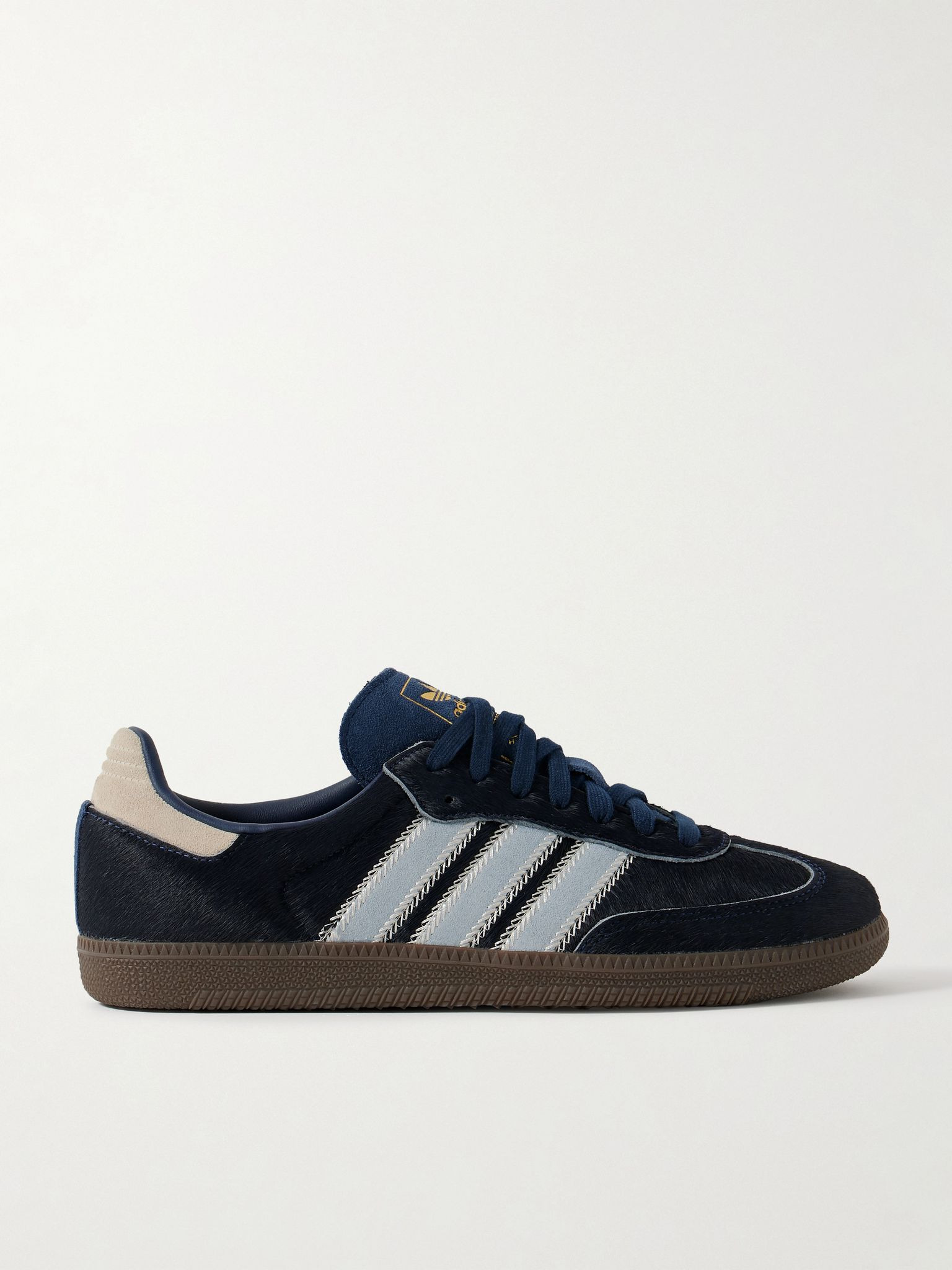 Samba OG Suede-Trimmed Pony Hair Sneakers Navy - 1
