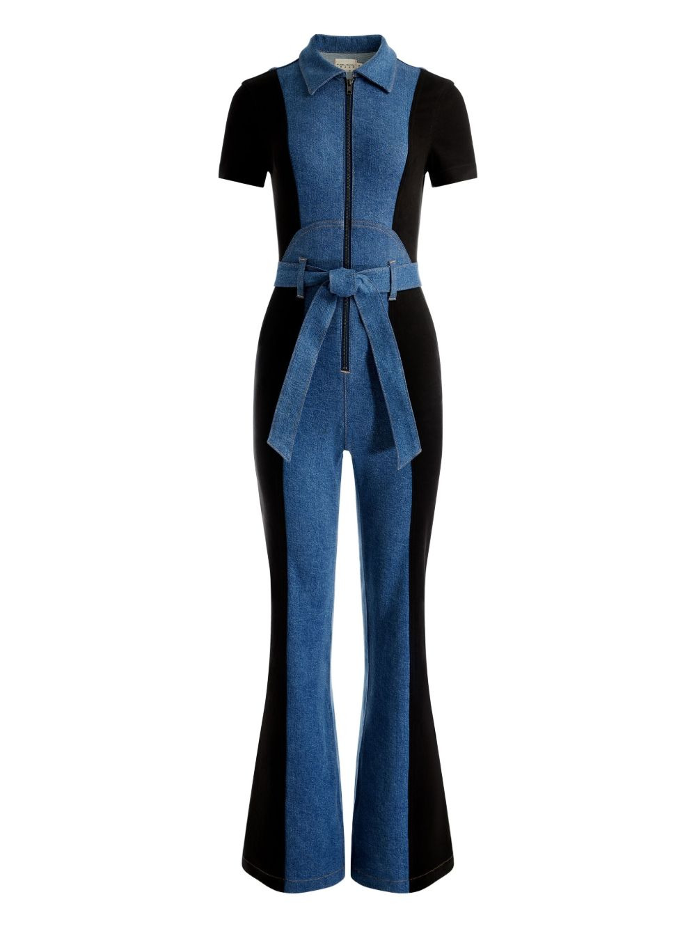 zip-front panelled jumpsuit - 1