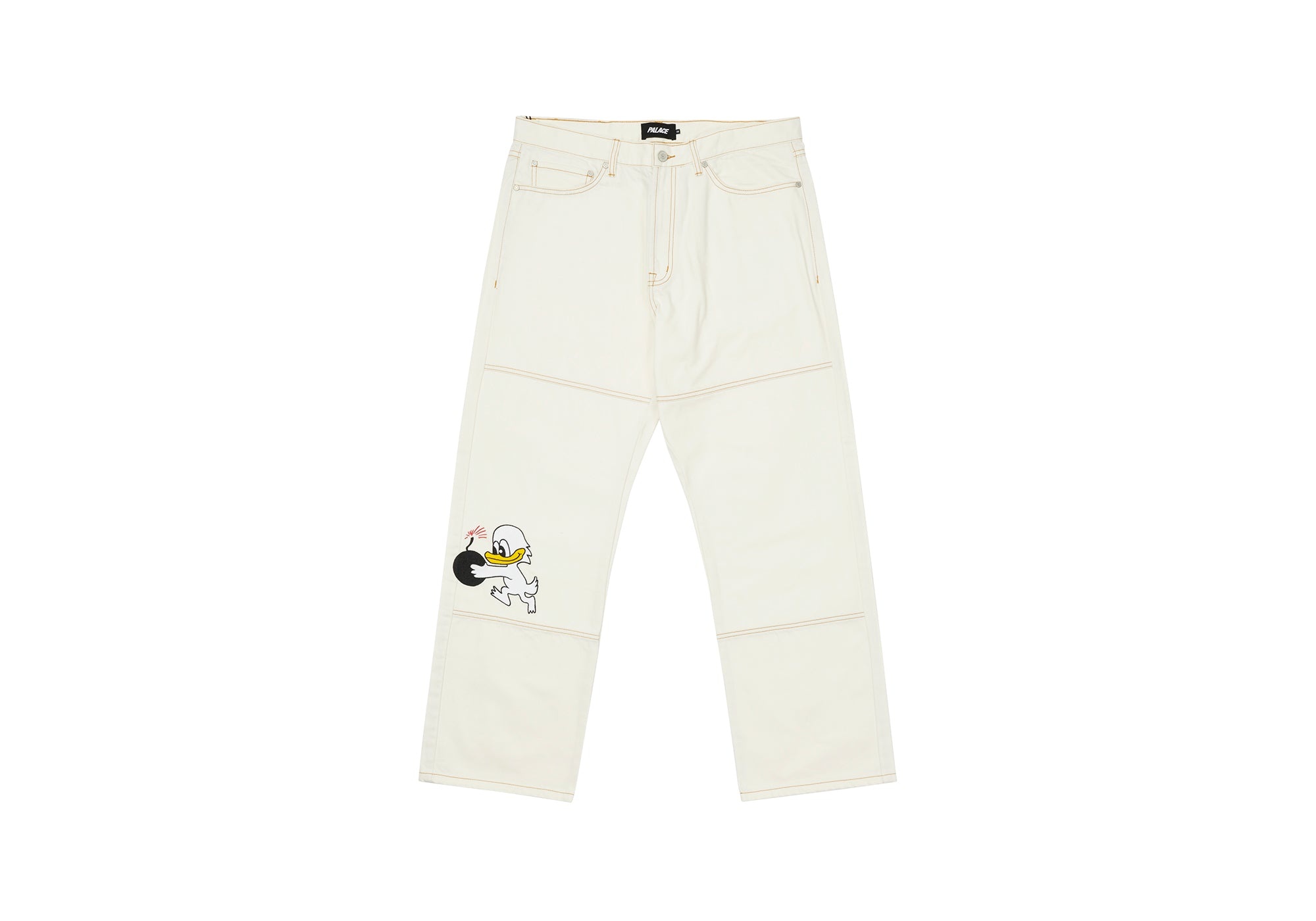 DUCK BOMB PANEL JEANS WHITE - 1