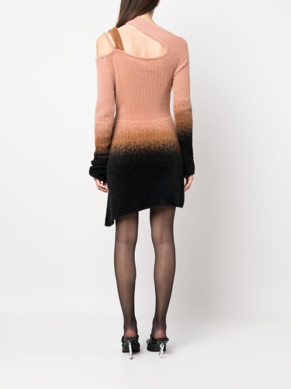 gradient-effect knitted mini dress - 4