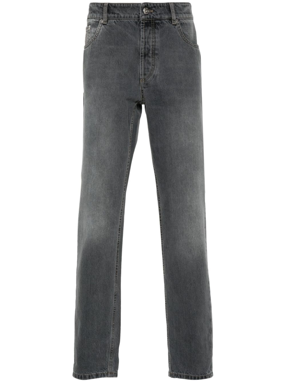 mid-rise tapered jeans - 1