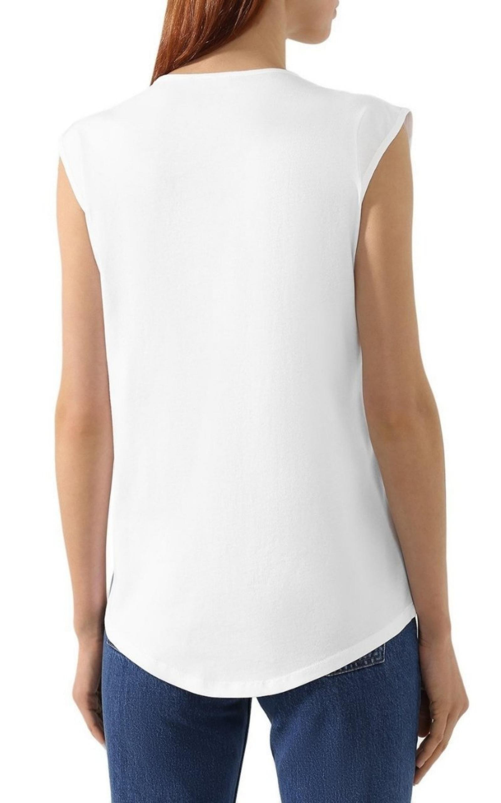 Printed Logo Sleeveless T-shirt - 4