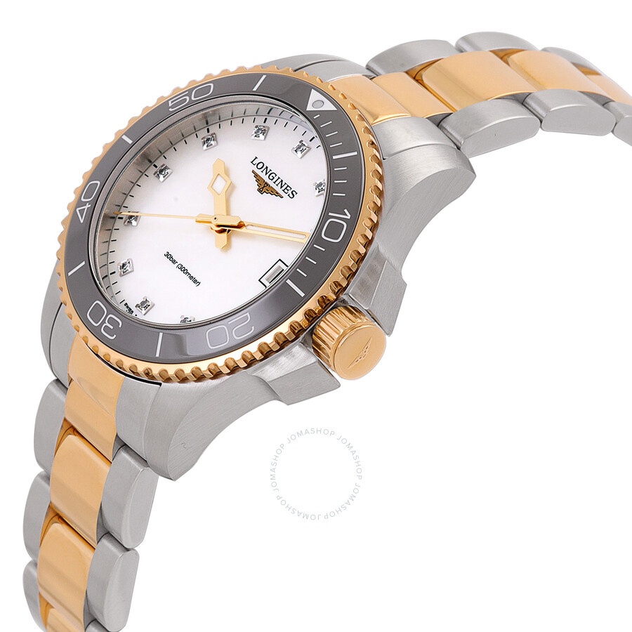Longines Hydroconquest Quartz Diamond White Mother of Pearl Dial Ladies Watch L3.370.3.87.6 - 2