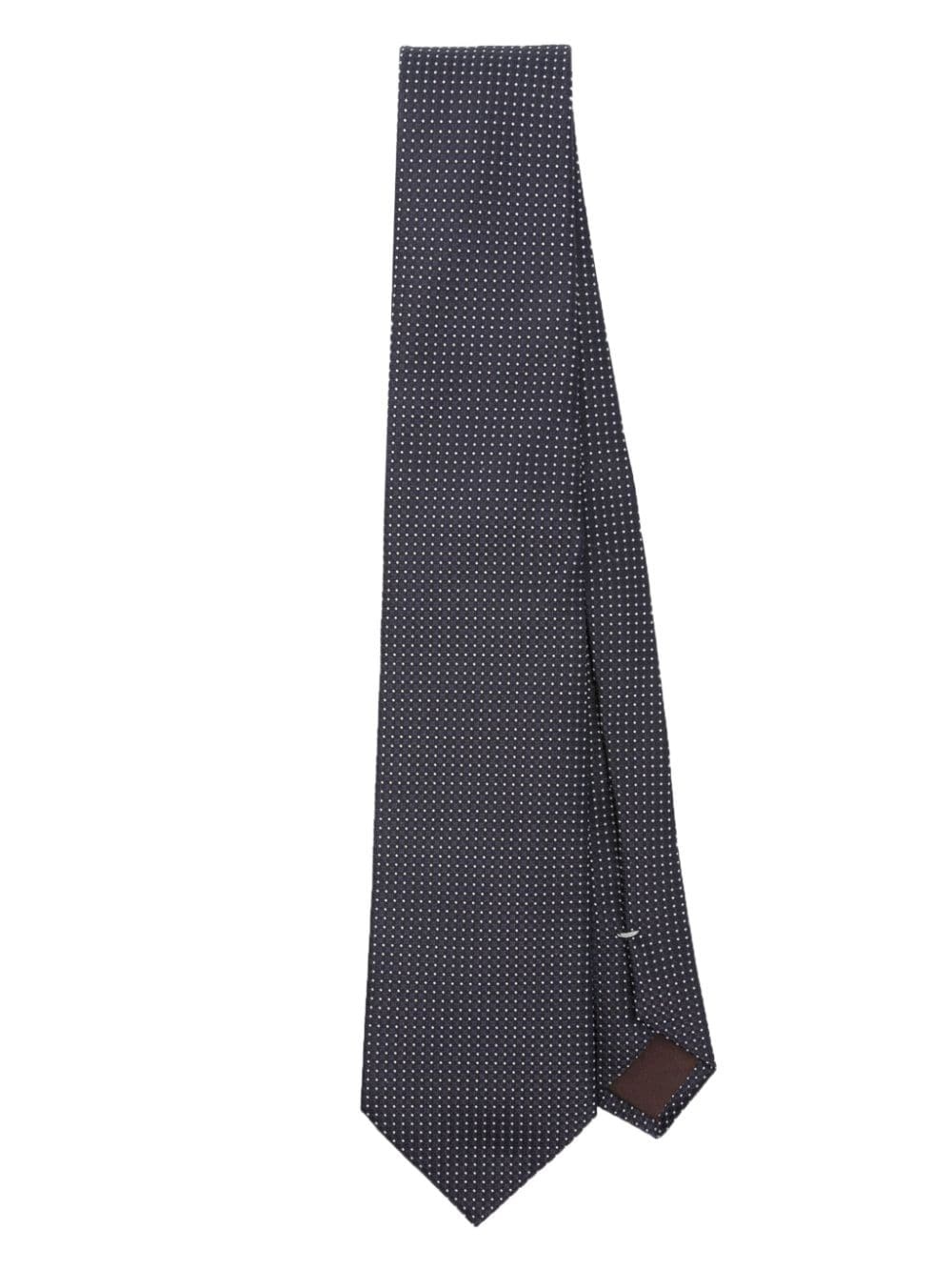 polka dot embroidery silk tie - 1