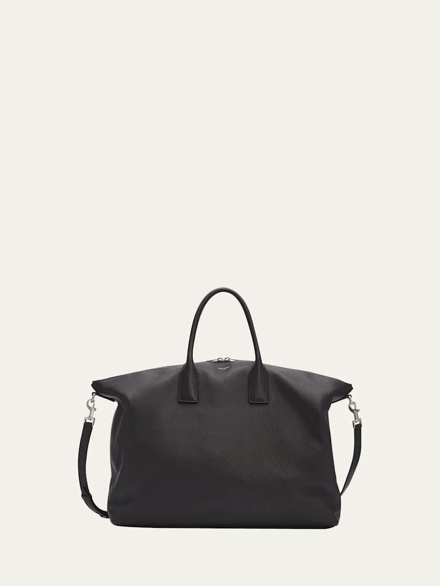 Men's Grained Leather Bowling Tote Bag - 1