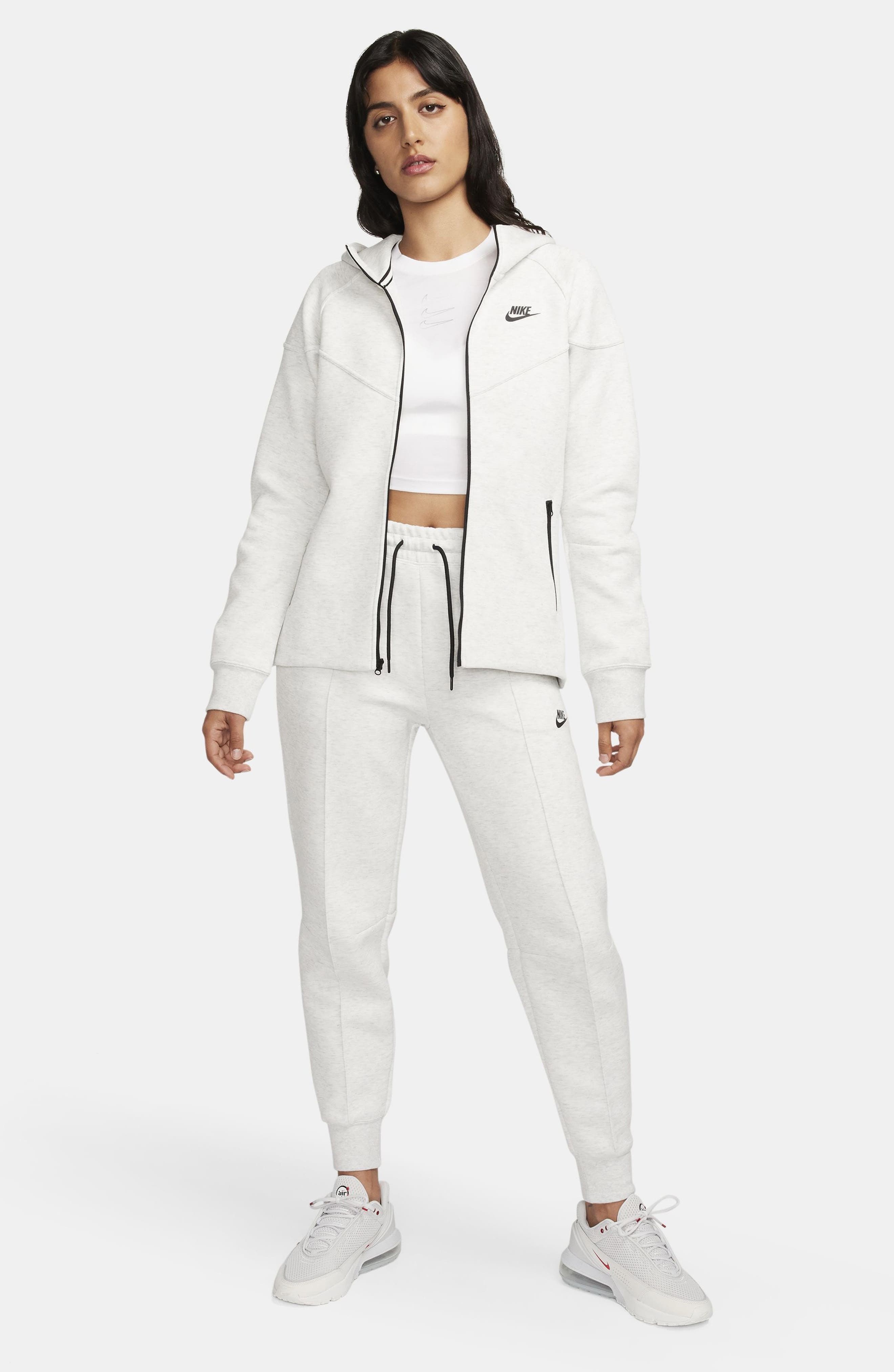 Nike Sportswear Tech Fleece Windrunner Zip Hoodie in Light Grey/Heather/Black at Nordstrom - 6