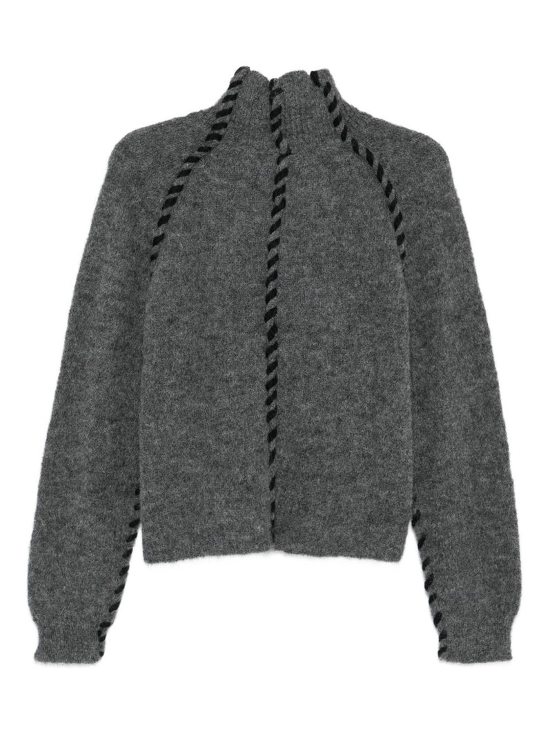 thom/krom high-neck braided-detail sweater outlook