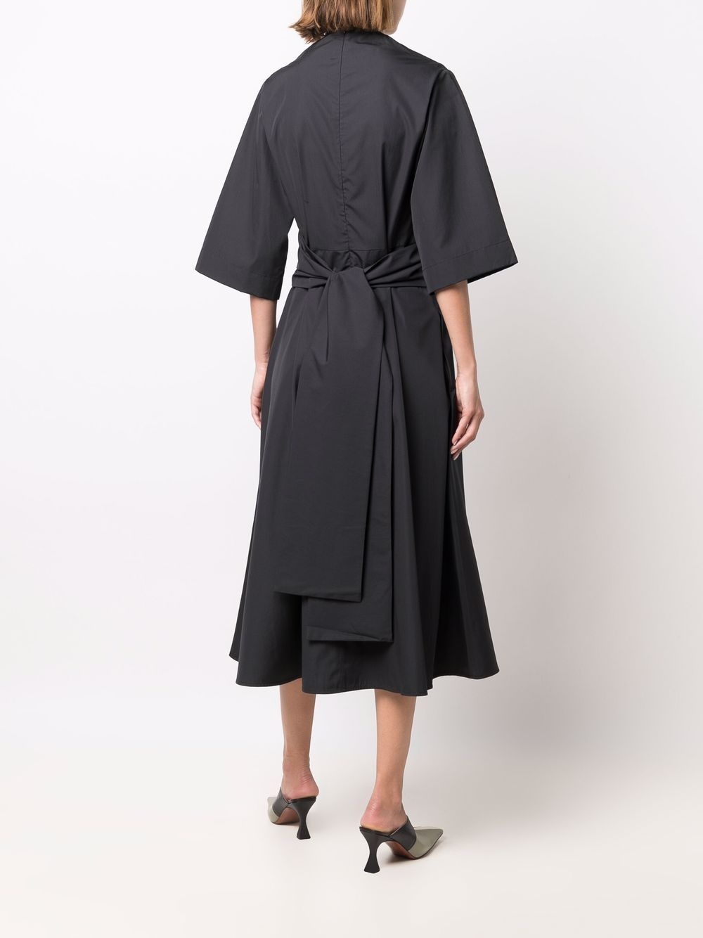 wrap flared midi dress - 4