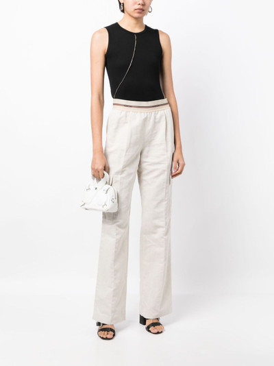Helmut Lang logo-waistband pleated cargo trousers outlook