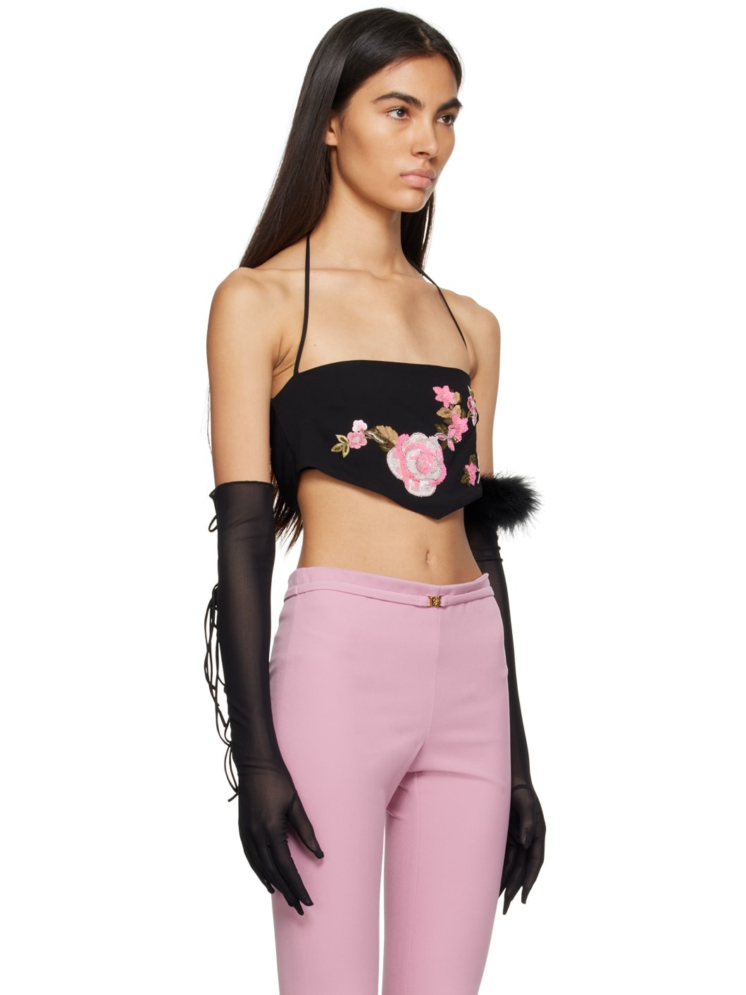 Black Floral Camisole - 2