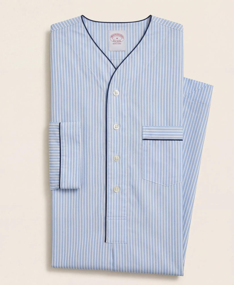Cotton Broadcloth Striped Nightshirt 1