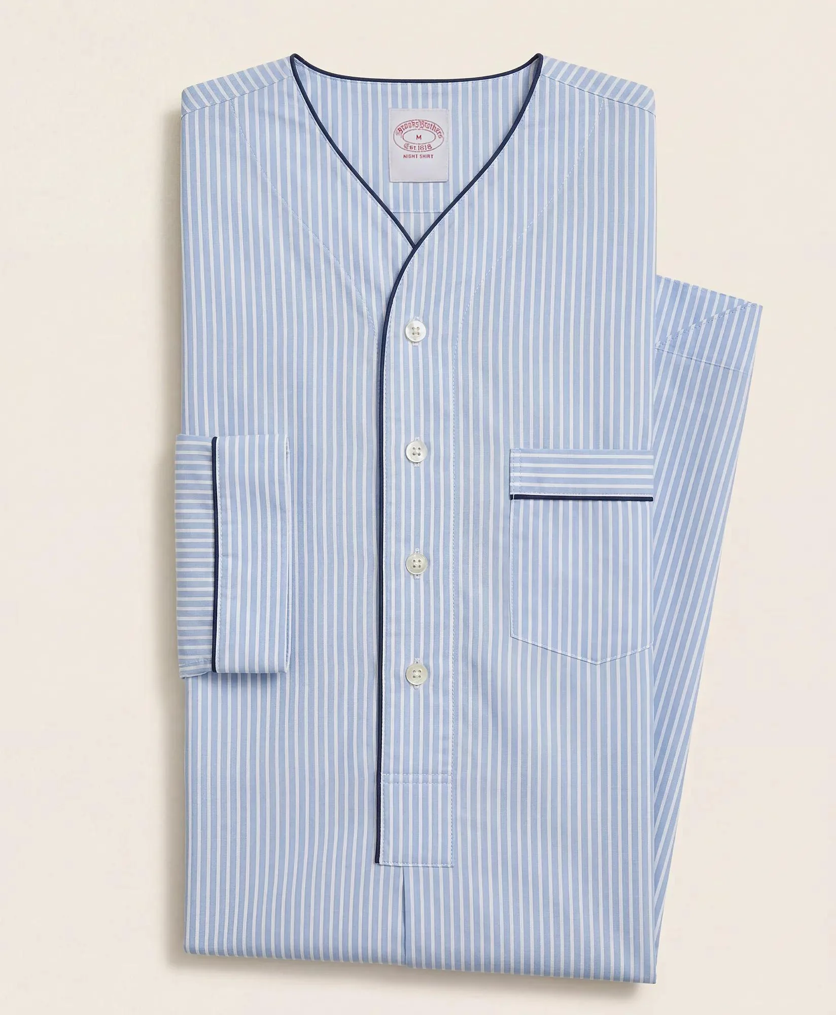 Cotton Broadcloth Striped Nightshirt - 1