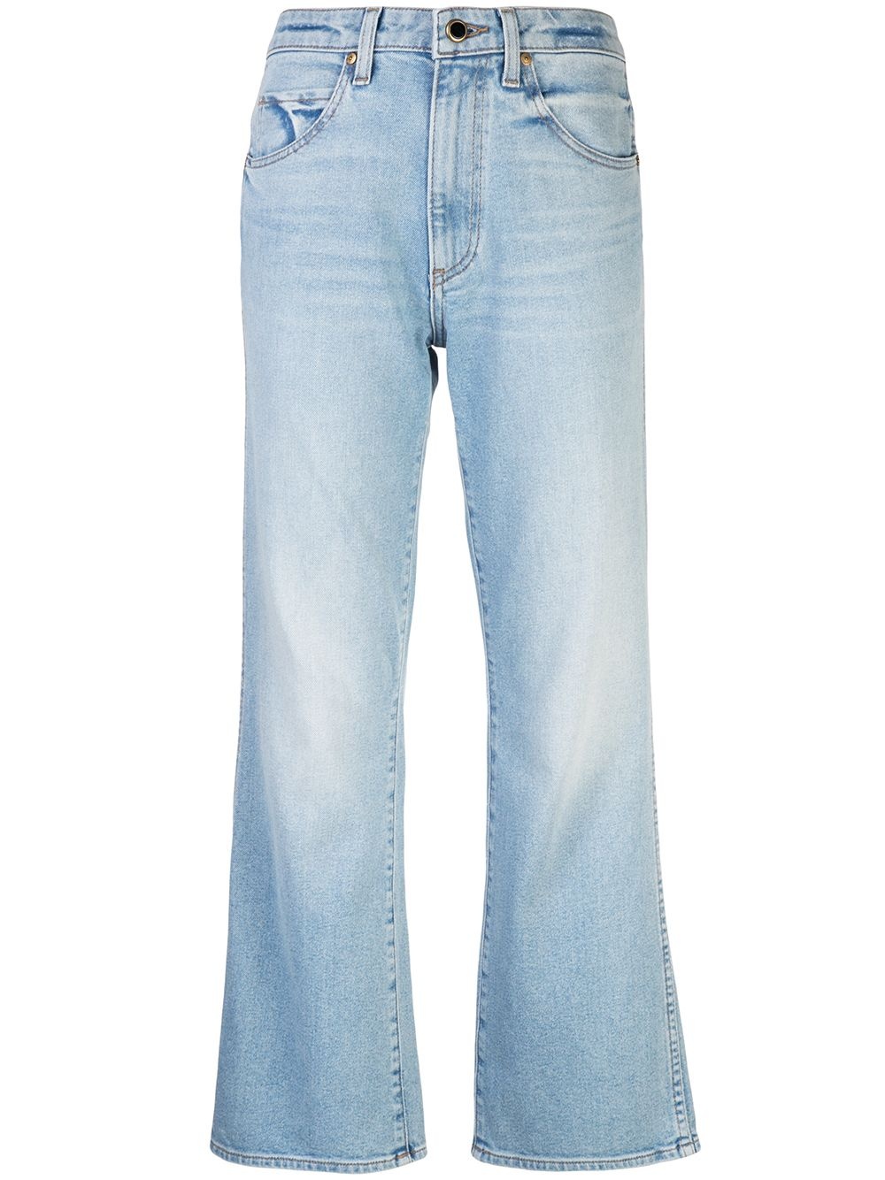 stonewashed flared jeans - 1