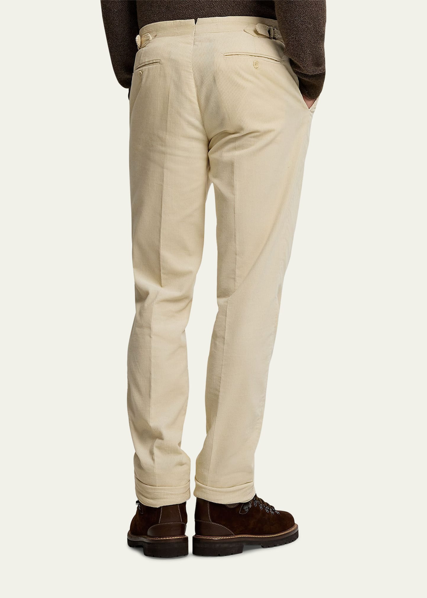 Men's Waist-Tab Straight Fit Cotton Corduroy Pants - 3