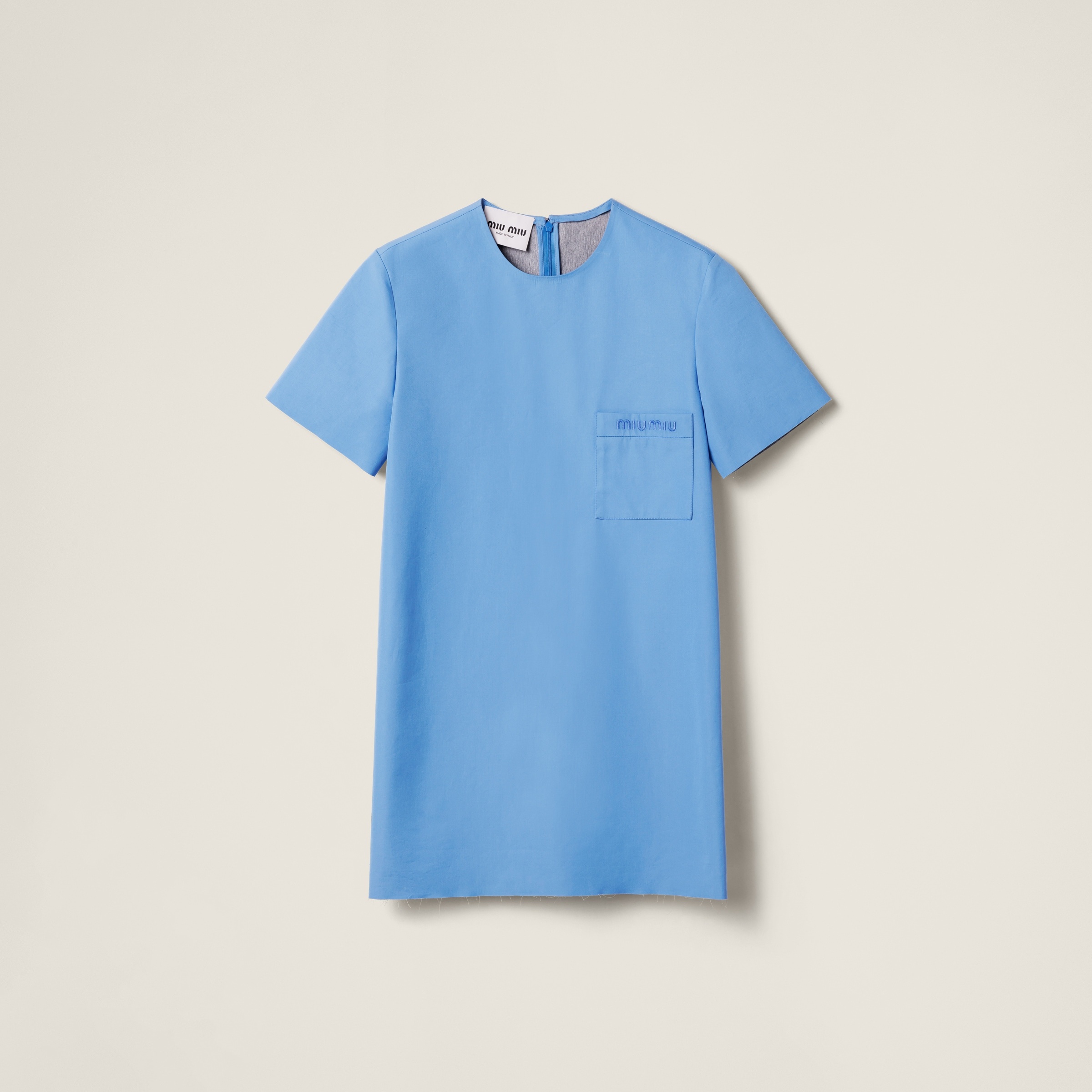 Poplin and jersey mini-dress - 1