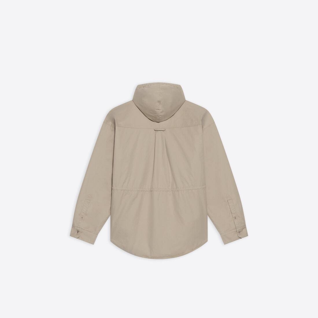 Men's Hooded Parka Shirt in Beige - 2