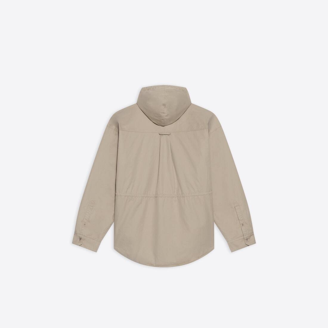 Men's Hooded Parka Shirt in Beige - 2