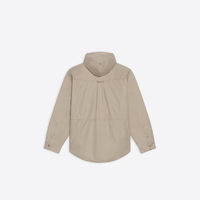 BALENCIAGA Men's Hooded Parka Shirt in Beige outlook