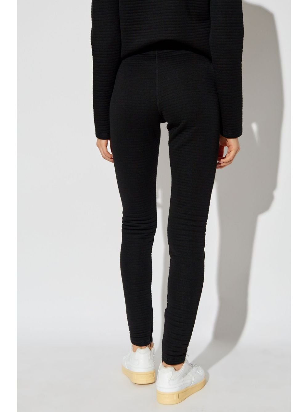 logo-patch ribbed leggings - 4