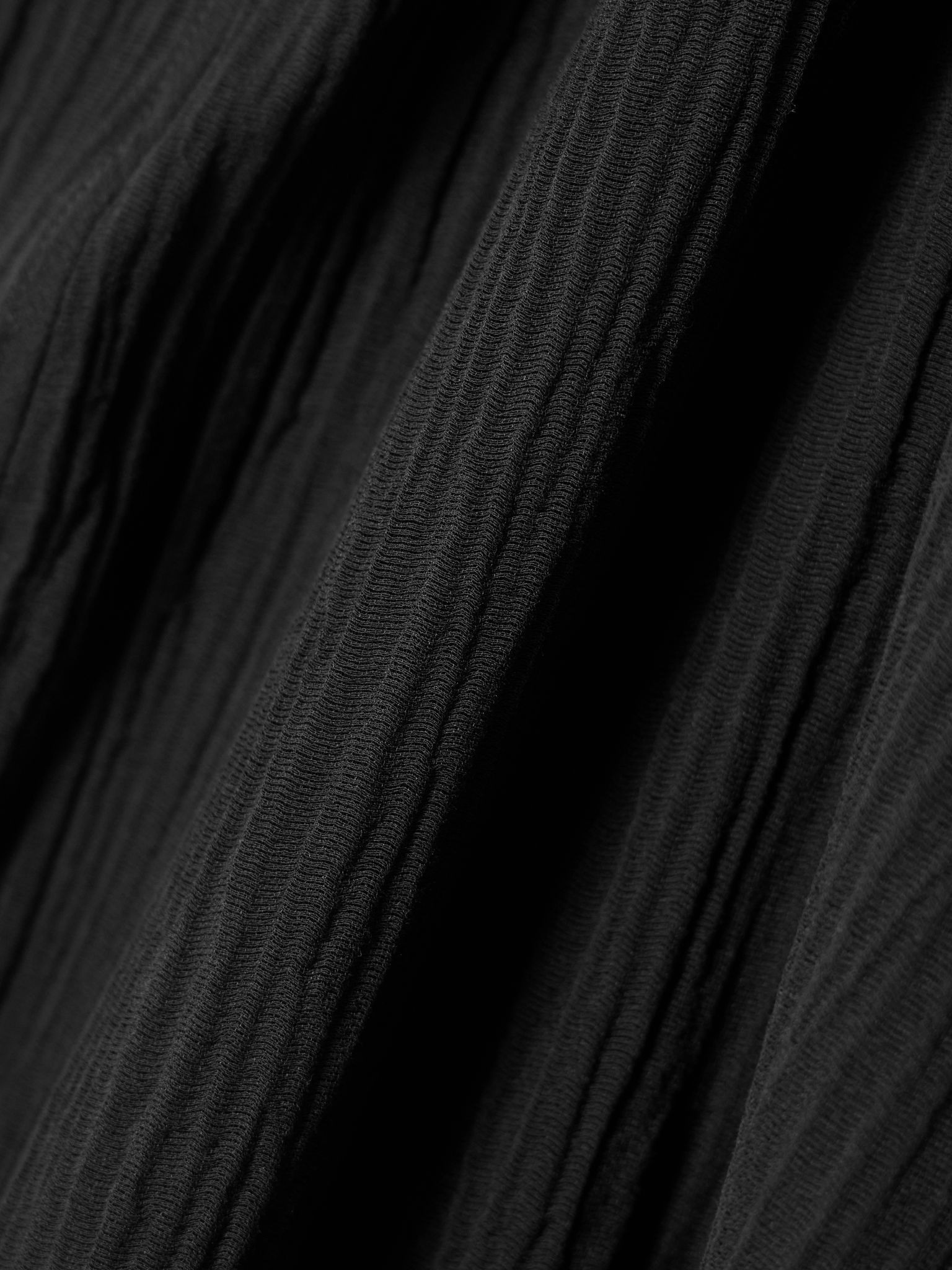 Cotton and silk-blend crepon midi dress Black - 4