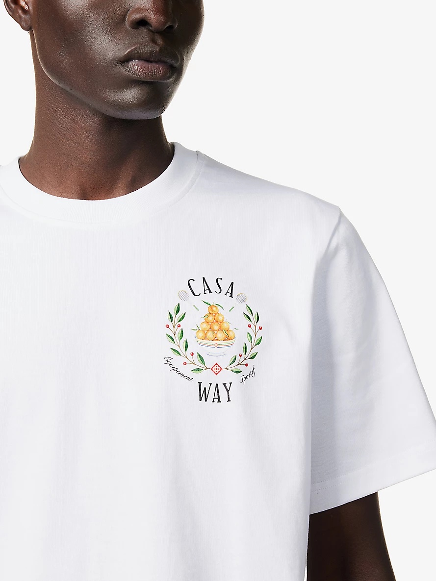 Casa Way brand-print organic-cotton T-shirt - 5