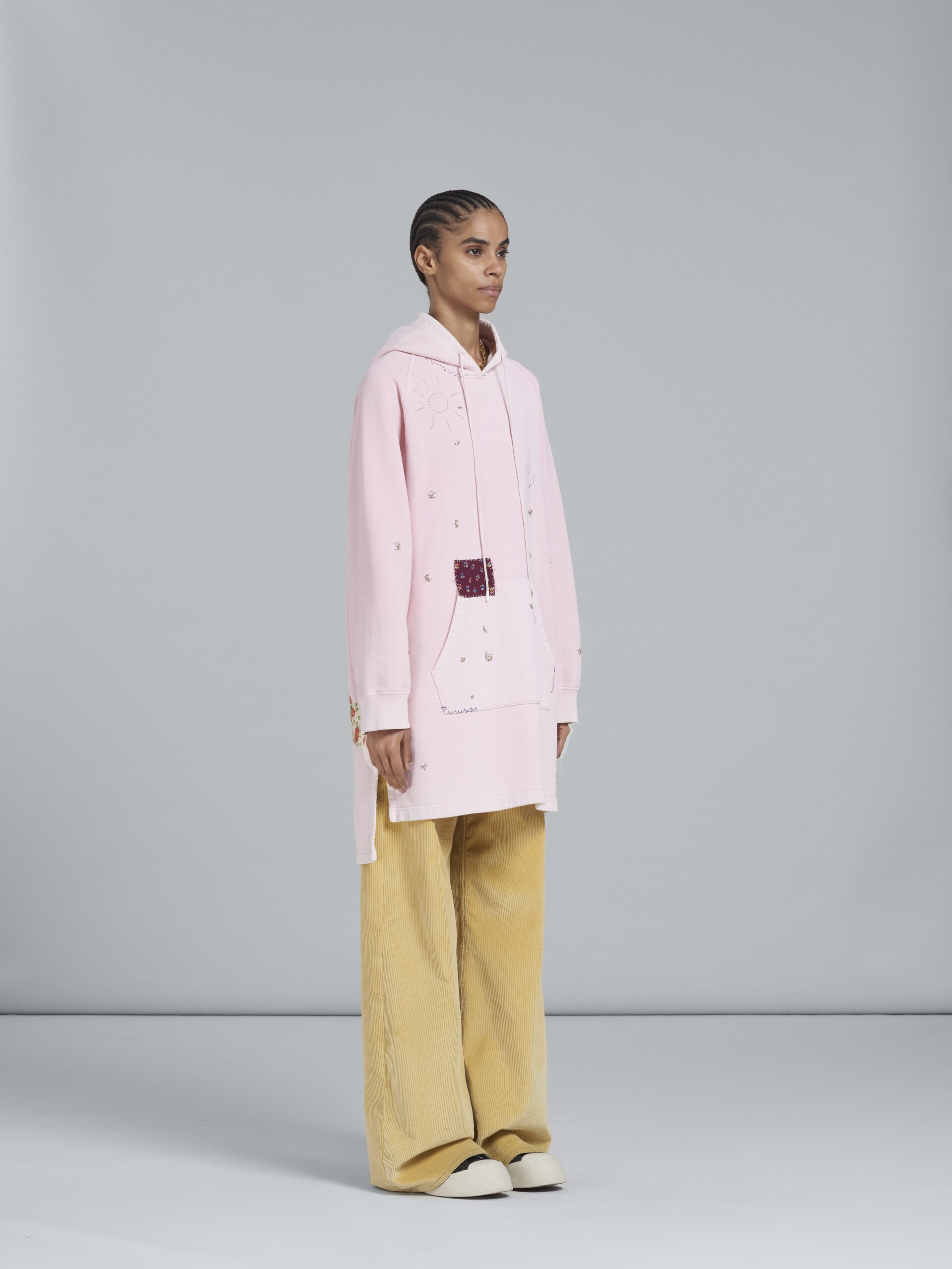 LIGHT PINK EMBROIDERED HOODIE - 6